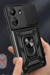 Xiaomi Redmi 13C Kılıf Pars Lens Yüzüklü Silikon - Yeşil