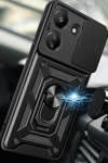 Xiaomi Redmi 13C Kılıf Pars Lens Yüzüklü Silikon - Kırmızı