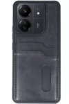 Xiaomi Redmi 13C Kılıf Sara Kartvizitli Deri Kılıf - Siyah