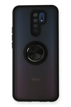 Xiaomi Redmi 9 Kılıf Montreal Yüzüklü Silikon Kapak - Siyah