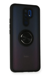 Xiaomi Redmi 9 Kılıf Montreal Yüzüklü Silikon Kapak - Siyah