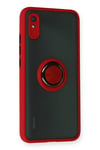 Xiaomi Redmi 9A Kılıf Montreal Yüzüklü Silikon Kapak - Kırmızı
