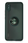 Xiaomi Redmi 9A Kılıf Montreal Yüzüklü Silikon Kapak - Yeşil