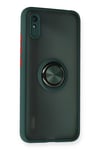 Xiaomi Redmi 9A Kılıf Montreal Yüzüklü Silikon Kapak - Yeşil
