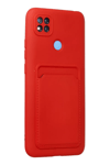 Xiaomi Redmi 9C Kılıf Kelvin Kartvizitli Silikon - Kırmızı