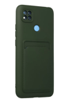 Xiaomi Redmi 9C Kılıf Kelvin Kartvizitli Silikon - Koyu Yeşil