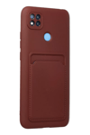 Xiaomi Redmi 9C Kılıf Kelvin Kartvizitli Silikon - Bordo