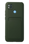 Xiaomi Redmi 9C Kılıf Kelvin Kartvizitli Silikon - Koyu Yeşil