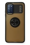 Xiaomi Redmi 9T Kılıf Montreal Yüzüklü Silikon Kapak - Siyah