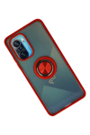 Xiaomi Redmi K40 Kılıf Montreal Yüzüklü Silikon Kapak - Kırmızı