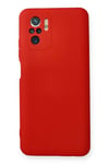Xiaomi Redmi Note 10 Kılıf Nano içi Kadife Silikon - Kırmızı