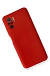 Xiaomi Redmi Note 10 Kılıf Nano içi Kadife Silikon - Kırmızı