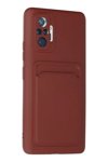 Xiaomi Redmi Note 10 Pro Kılıf Kelvin Kartvizitli Silikon - Bordo