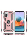 Xiaomi Redmi Note 10 Pro Kılıf Sofya Yüzüklü Silikon Kapak - Rose