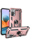 Xiaomi Redmi Note 10 Pro Kılıf Sofya Yüzüklü Silikon Kapak - Rose