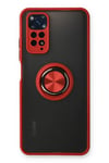 Xiaomi Redmi Note 11 Kılıf Montreal Yüzüklü Silikon Kapak - Kırmızı