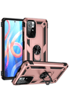 Xiaomi Redmi Note 11T Kılıf Sofya Yüzüklü Silikon Kapak - Rose