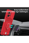 Xiaomi Redmi Note 12 4G Kılıf Zuma Kartvizitli Yüzüklü Silikon - Kırmızı