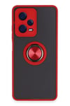 Xiaomi Redmi Note 12 5G Kılıf Montreal Yüzüklü Silikon Kapak - Kırmızı