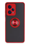 Xiaomi Redmi Note 12 Pro 5G Kılıf Montreal Yüzüklü Silikon Kapak - Kırmızı