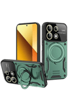 Xiaomi Redmi Note 13 4G Kılıf Joy Lens Standlı Kapak - Koyu Yeşil