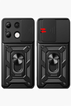 Xiaomi Redmi Note 13 4G Kılıf Pars Lens Yüzüklü Silikon - Kırmızı
