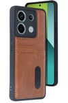Xiaomi Redmi Note 13 Pro 5G Kılıf Sara Kartvizitli Deri Kılıf - Taba