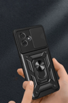 Xiaomi Redmi Note 13 Pro Plus Kılıf Pars Lens Yüzüklü Silikon - Kırmızı