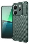 Xiaomi Redmi Note 14 4G Kılıf Auto Focus Karbon Kapak - Koyu Yeşil