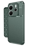 Xiaomi Redmi Note 14 4G Kılıf Auto Focus Karbon Kapak - Koyu Yeşil