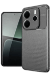 Xiaomi Redmi Note 14 4G Kılıf Auto Focus Karbon Kapak - Gri