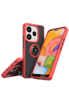 Xiaomi Redmi Note 14 4G Montreal Yüzüklü Silikon Kapak - Kırmızı