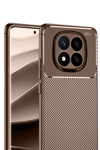 Xiaomi Redmi Note 14 Pro 5G Kılıf Auto Focus Karbon Kapak - Kahverengi