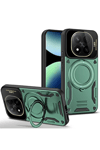 Xiaomi Redmi Note 14 Pro Plus Kılıf Joy Lens Standlı Kapak - Koyu Yeşil
