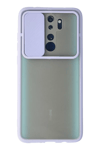 Xiaomi Redmi Note 8 Pro Kılıf Palm Buzlu Kamera Sürgülü Silikon - Lila