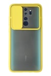 Xiaomi Redmi Note 8 Pro Kılıf Palm Buzlu Kamera Sürgülü Silikon - Sarı