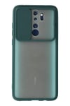 Xiaomi Redmi Note 8 Pro Kılıf Palm Buzlu Kamera Sürgülü Silikon - Yeşil