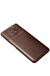 Xiaomi Redmi Note 9 5G Kılıf Auto Focus Karbon Kapak - Kahverengi