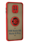 Xiaomi Redmi Note 9 Pro Kılıf Montreal Yüzüklü Silikon Kapak - Kırmızı