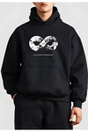 10 Kasıma Özel Üç İplik Kapüşonlu Baskılı SweatShirt - Siyah