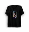 14 Şubat Sevgililer Günü Love Baskılı Oversize Bisiklet Yaka T-shirt - Siyah