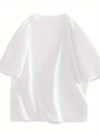 20/1 Penye Compack Gülücük Baskılı Oversize Bisiklet Yaka Kısa Kol Yazlık T-shirt - Beyaz