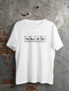 24 Kasım Kimya Öğretmeni Hediyesi Baskılı Bisiklet Yaka T-shirt - Beyaz