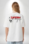 30 Ağustos Zafer Bayramı Atatürk Temalı Oversize Bisiklet Yaka T-shirt - Beyaz