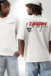 30 Ağustos Zafer Bayramı Ön Arka Baskılı Oversize Bisiklet Yaka T-shirt - Beyaz
