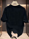 AICG Ön Arka Baskılı Bisiklet Yaka Kadın Oversize Bisiklet Yaka T-shirt - Siyah