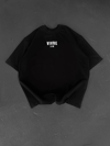 Baskılı Oversize Bisiklet Yaka T-shirt - Siyah