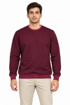Erkek 3'Lü Bisiklet Yaka İçi Şardonlu 2 İplik Düz Uzun Kollu Regular Fit Sweatshirt - Siyah - Bordo - Gri