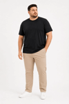 Erkek Battal Big Size Basic Tişört Bisiklet Yaka Rahat Kalıp T-Shirt - Siyah