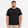 Erkek Battal Big Size Basic Tişört Bisiklet Yaka Rahat Kalıp T-Shirt - Siyah